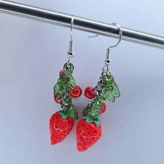 strawberry s925 sterling silver earrings