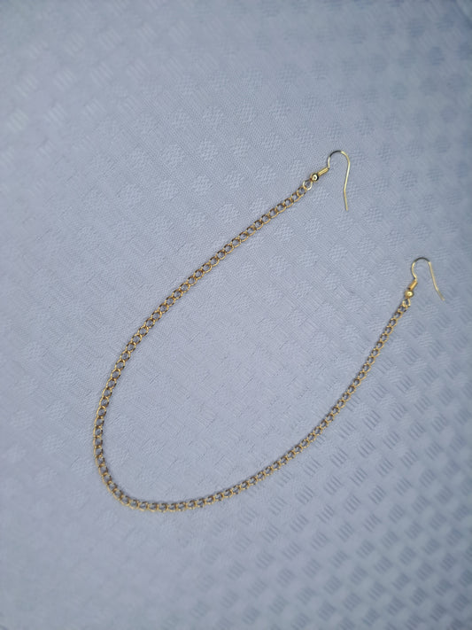 Gold tone Stainless steel earrings chain