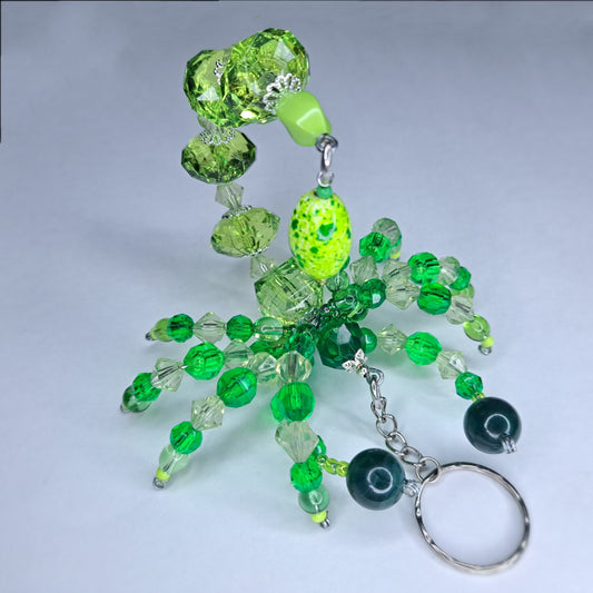 Green Beaded scorpion keychain