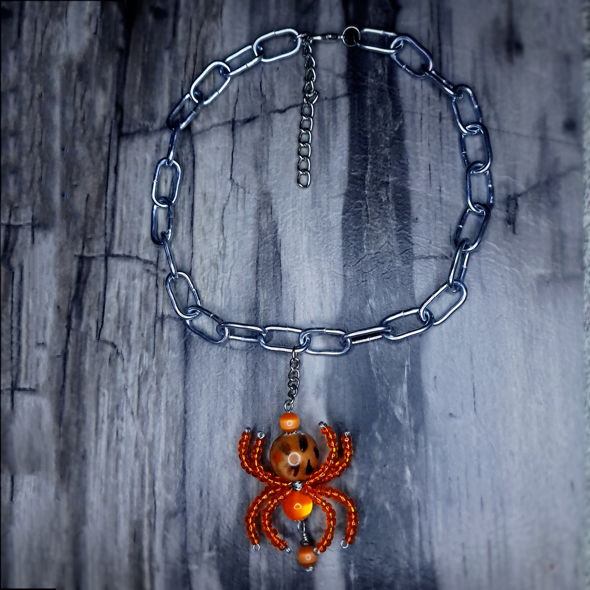 Orange Spider stainless steel chain choker