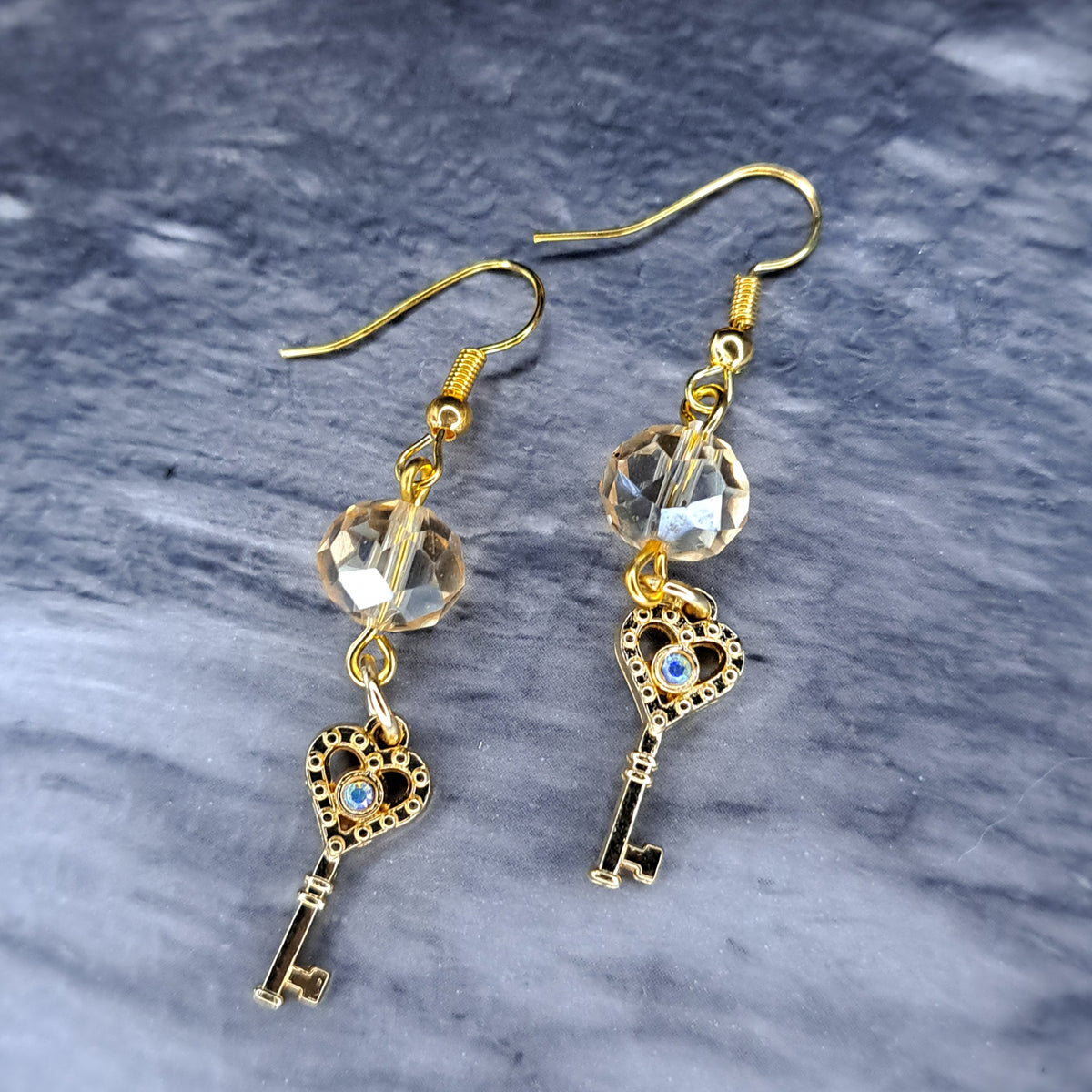 Key charm Beaded earrings