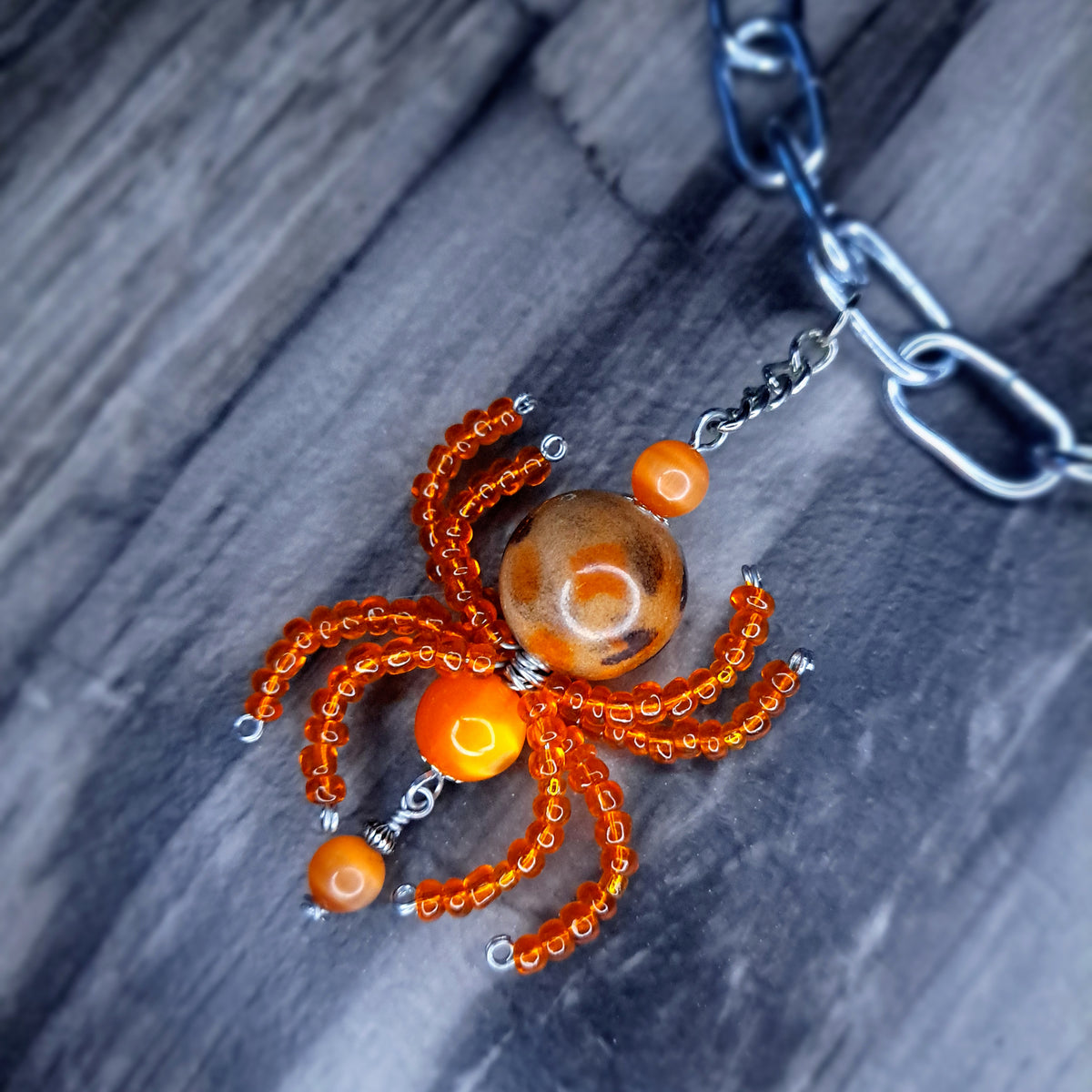 Orange Spider stainless steel chain choker