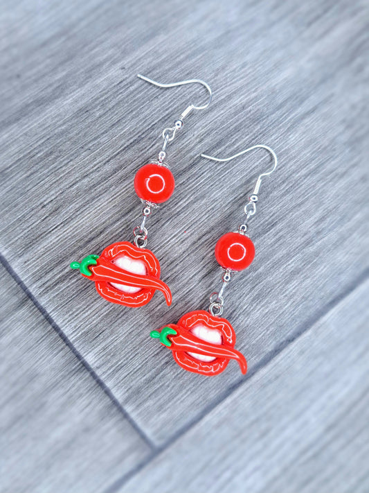 Pepper lips stainless steel earring