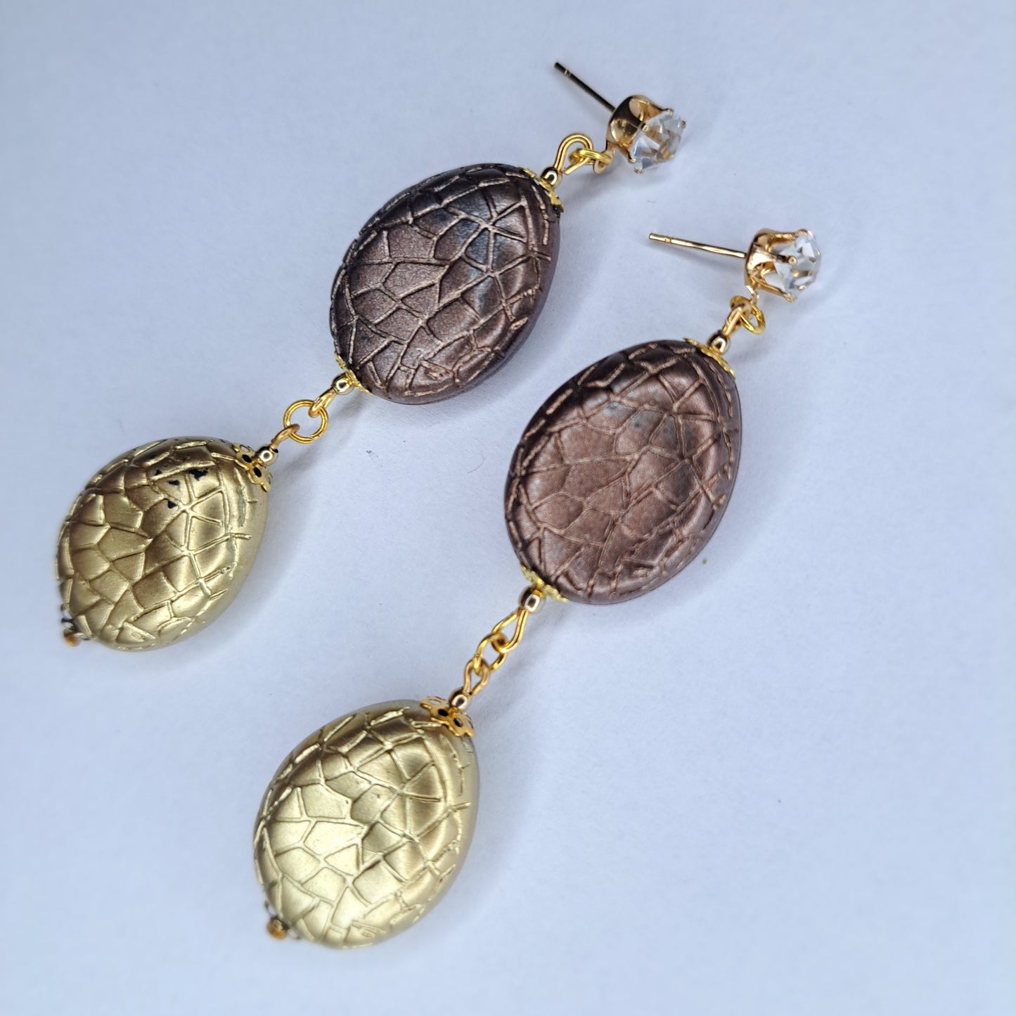 Gold beaded earrings