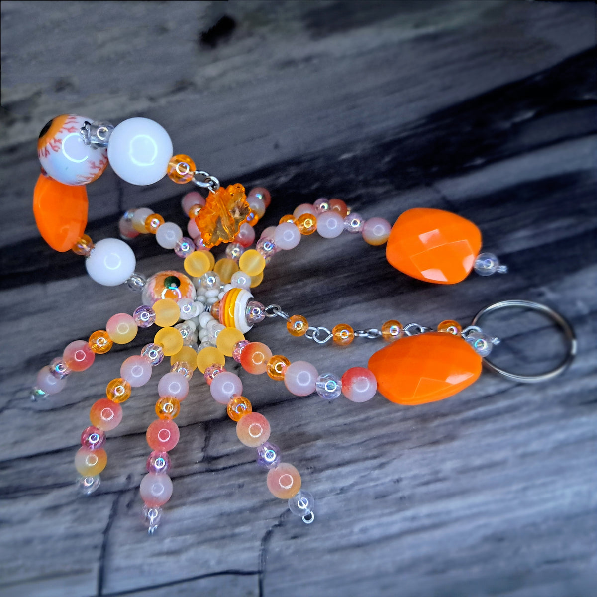 orange eye Beaded scorpion keychain