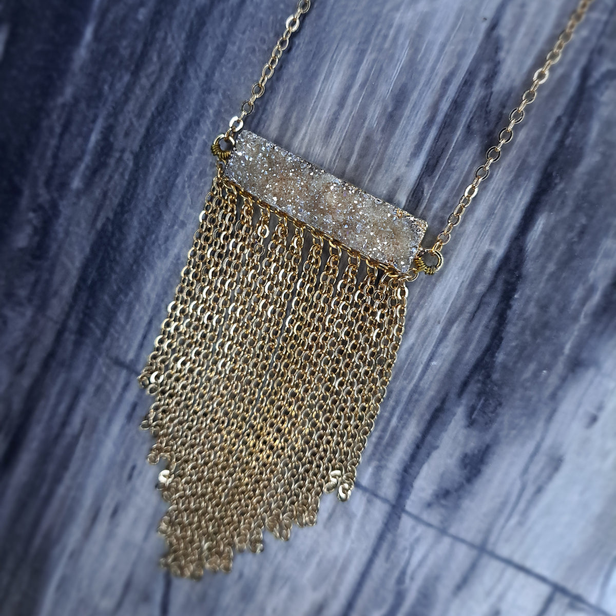 Gold crystal necklace