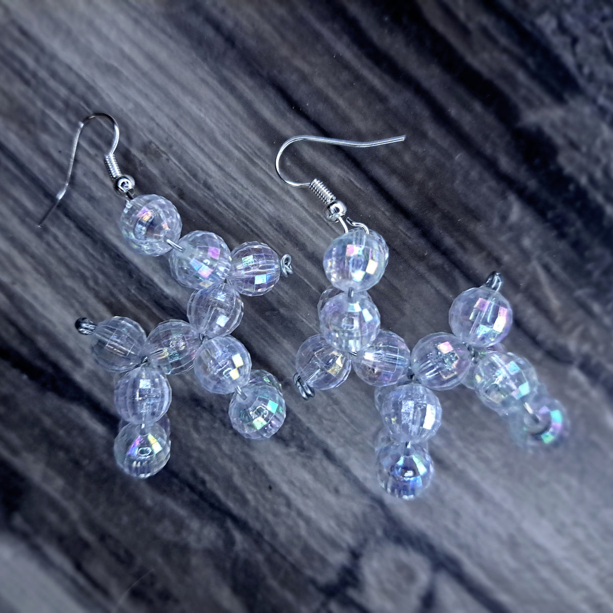 clear balloon dog earrings
