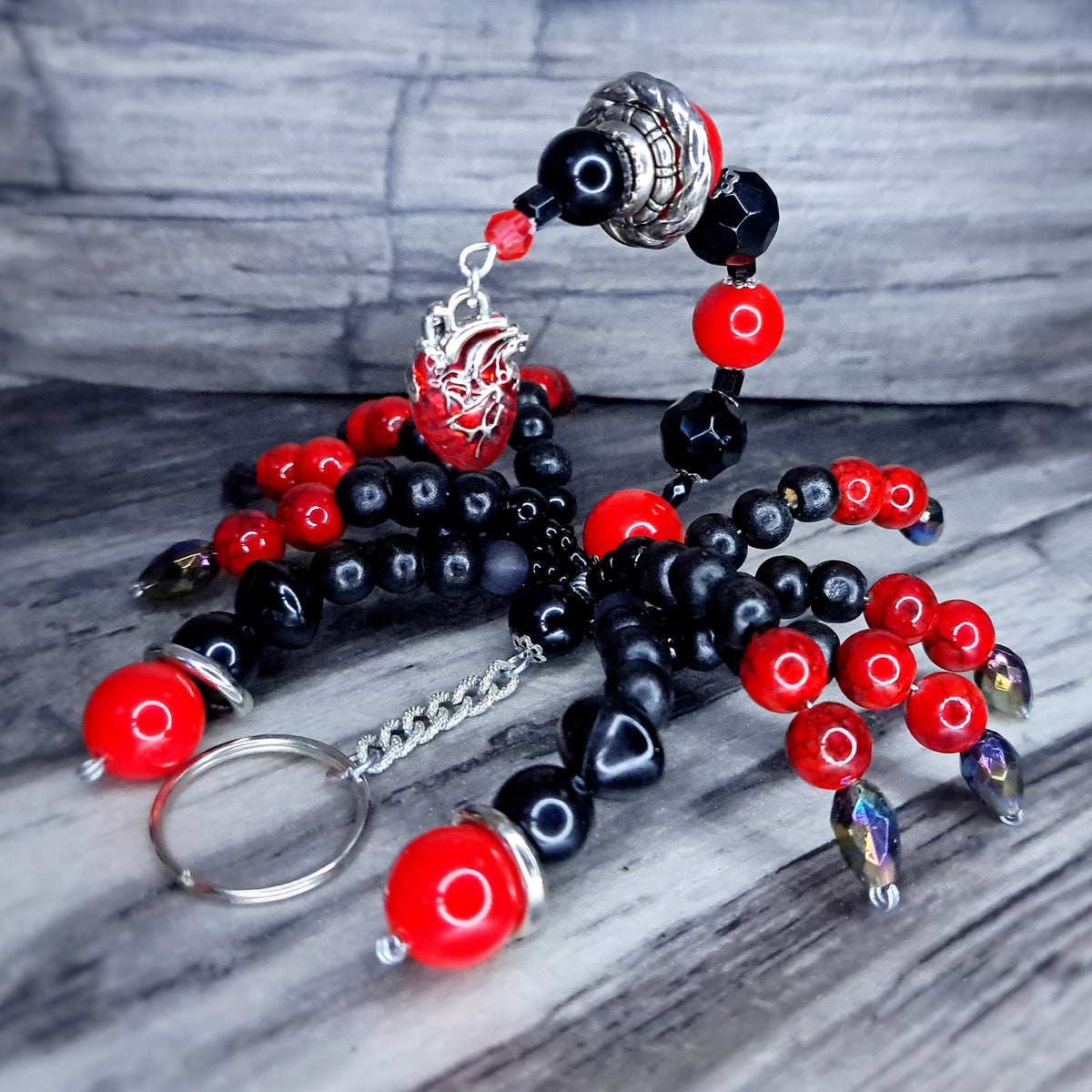 Custom Beaded spider & scorpion keychain