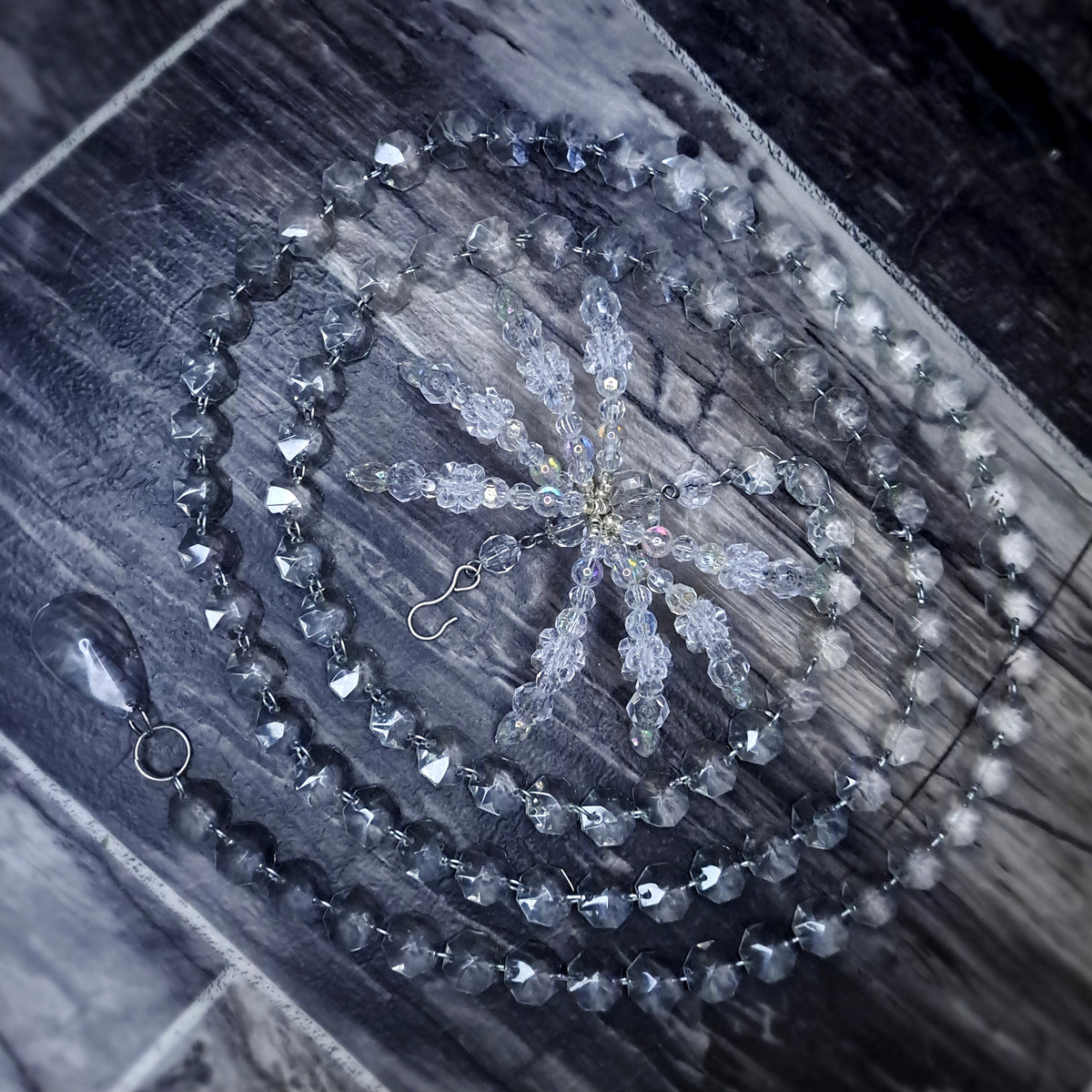 Clear Glass Beaded spider body chain 5ft