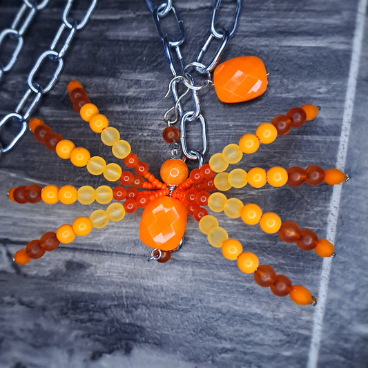 Orange Beaded spider body chain 5ft